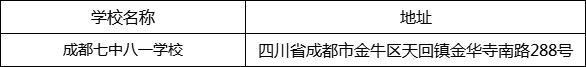 成都市成都七中八一學(xué)校地址在哪里？