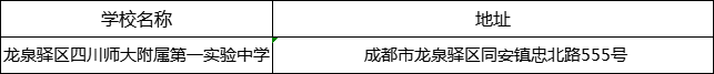 成都市龍泉驛區(qū)四川師大附屬第一實驗中學地址在哪里？