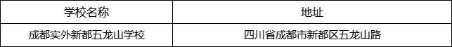 成都市成都實外新都五龍山學(xué)校地址在哪里？