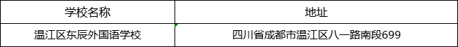 成都市溫江區(qū)東辰外國語學(xué)校地址在哪里？