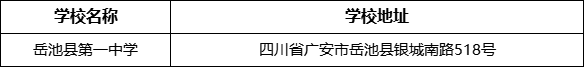 廣安市岳池縣第一中學(xué)學(xué)校地址在哪里？