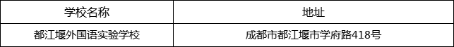 成都市都江堰外國語實驗學(xué)校地址在哪里？