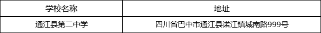 巴中市通江縣第二中學(xué)地址在哪里？