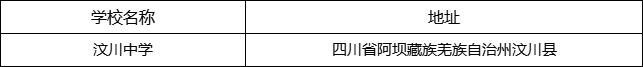 阿壩州汶川中學(xué)地址在哪里？