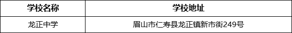眉山市龍正中學學校地址在哪里？