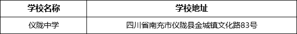 南充市儀隴中學學校地址在哪里？