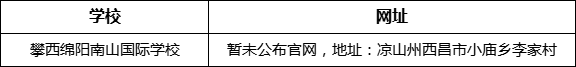 涼山州攀西綿陽南山國際學(xué)校網(wǎng)址是什么？