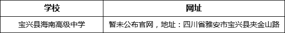 雅安市寶興縣海南高級中學網址是什么？