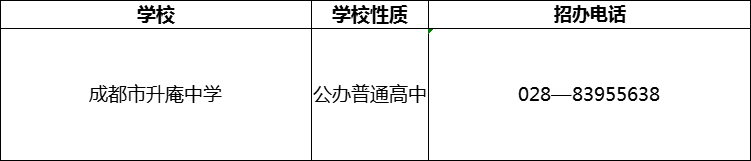 2024年成都市升庵中學(xué)招辦電話是多少？