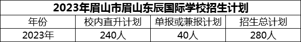 2024年眉山市眉山東辰國(guó)際學(xué)校招生計(jì)劃是多少？
