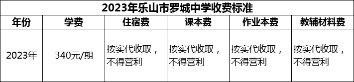 2024年樂山市羅城中學(xué)學(xué)費(fèi)多少錢？