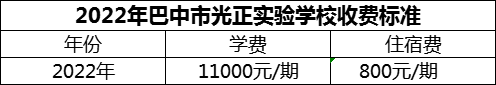 2024年巴中市光正實驗學(xué)校學(xué)費多少錢？