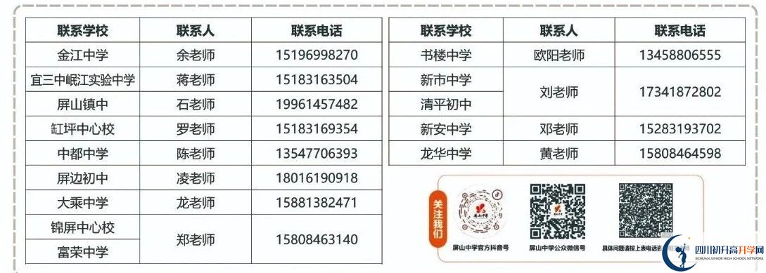 2026年宜賓市屏山中學(xué)招辦電話是多少？