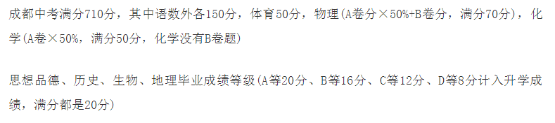 2020年成都中考總分多少？中考滿分是多少？
